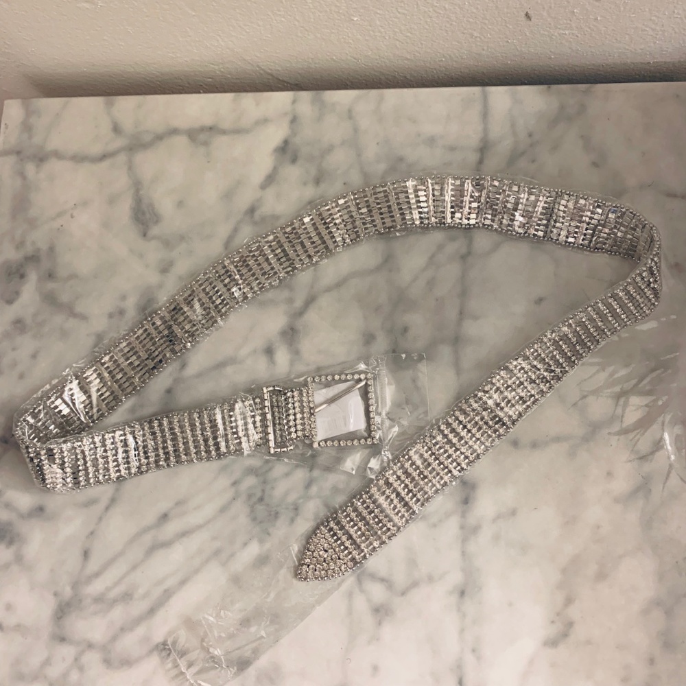 Crystal Rhinestone Belt - Silver - Picture 2 of 3